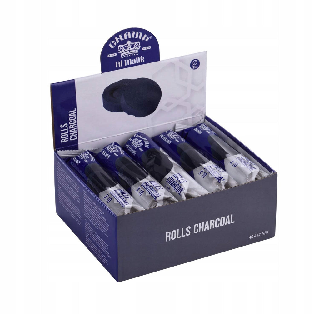 Hookah Charcoal 33mm – 100 Coals (10 Rolls) | Fast Ignition Shisha Coal
