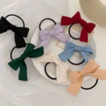 Women Hair Accessories Rubber Bands Tiara Satin Ribbon Hair Bow Elastic Hair Band Rope Scrunchies Ponytail Holder Gum for Girls